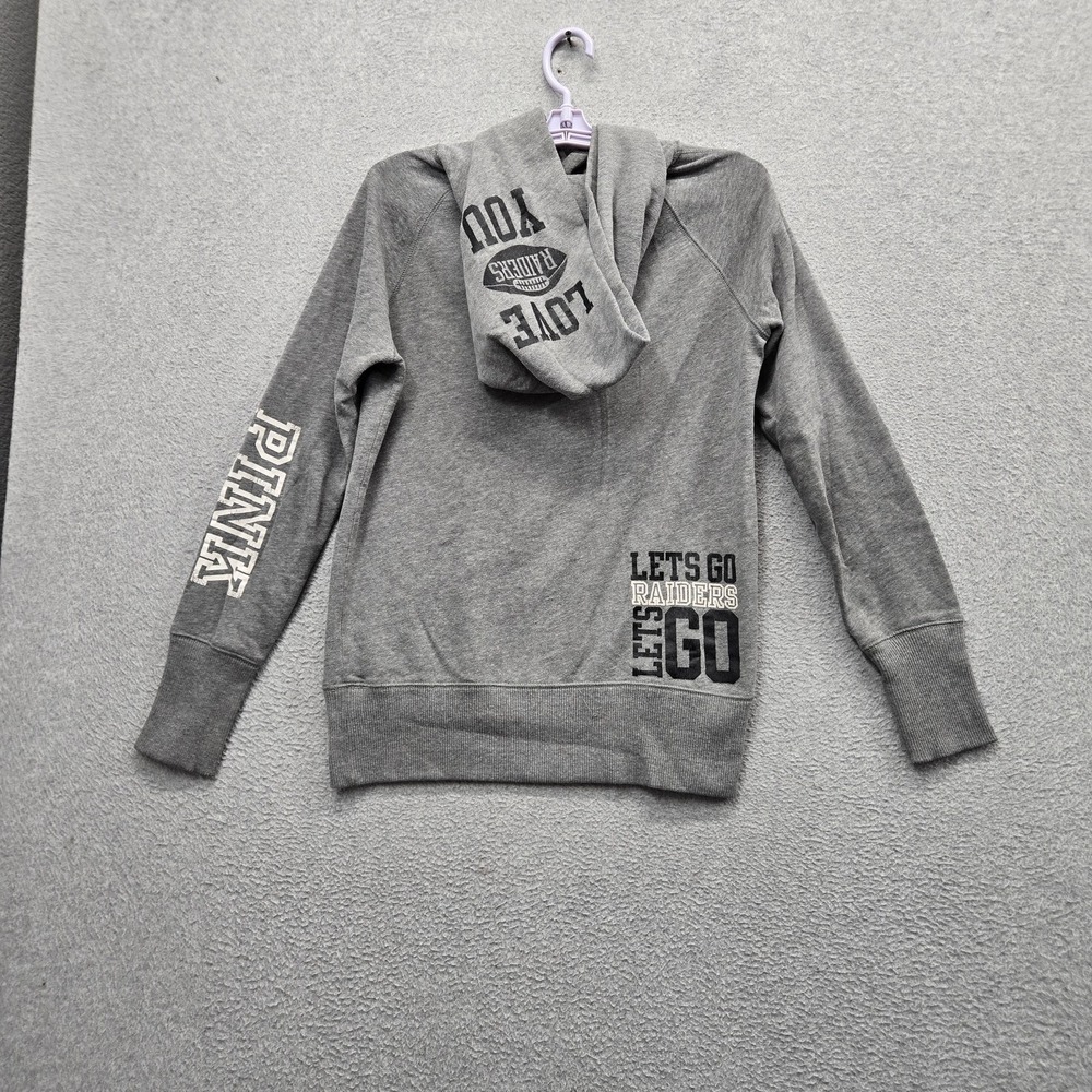 Las Vegas Raiders Women Hoodie S Gray Embroidered PINK Victoria's Secret 60 - Picture 8 of 10